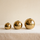 Gold Ceramic Ball Vase – Glossy Sphere Flower Pot for Modern Home Decor and Shelves