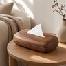 Boîte à mouchoirs en bois de noyer — Couvercle amovible, Décoration de table minimaliste pour la maison