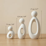 Abstract Family Figurine Set – Modern Minimalist Sculpture Home Decor Living Room Shelf Accent