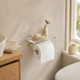 Wall Mounted Toilet Paper Holder with Acrylic Shelf – Gold Silver Bathroom Storage