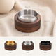 Walnut Ashtray with Lid – Stainless Steel Insert, Windproof, Desktop Home Office Decor