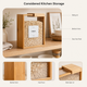Bamboo Food Storage Canister – Pantry Organizer with Clear Window, Kitchen Container