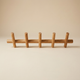 Wood Peg Hook Rail – 5 Hook Wall Mounted Coat Rack Entryway Hallway Organizer