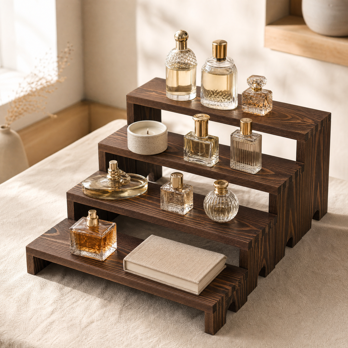 Stackable Wooden Riser Stand Set – Tiered Display for Vendor Events Cupcakes and Decor