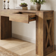 Farmhouse Console Table with Drawers – X-Shaped Legs, Entryway Hallway Sofa Table