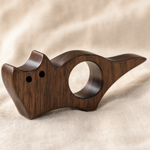 Wooden Cat Book Page Holder – Finger Ring Bookmark for Readers, Minimalist Wood Gift