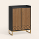 Shoe Cabinet with Doors – 5-Tier Storage, Gold Accents, Hallway Bedroom Living Room
