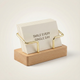 Business Card Holder – Wood and Metal Stand for Office Desk, Name Cards, Affirmation Display