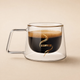 Double Wall Glass Coffee Mug – Espresso Cappuccino Latte Cup Heat Resistant Clear
