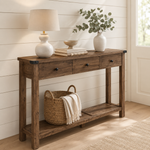 Console Table with Drawers – Narrow Entryway Storage Shelf, Wood Hallway Accent Furniture
