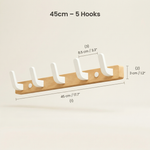 Wooden Wall Hook Rack – Black Walnut Coat Hanger Entryway Towel Bar Bathroom Bedroom Organizer