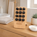 Bamboo Essential Oil Rack – 12 Bottle Display Stand Desk Organizer Natural Wood