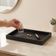 Decorative Storage Tray Woven PU Leather – Desk Vanity Jewelry Organizer Home Decor