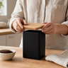 Bocal de rangement hermétique avec couvercle en bambou — Boîte à thé, café, épices pour la cuisine