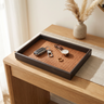 Decorative Storage Tray Woven PU Leather – Desk Vanity Jewelry Organizer Home Decor