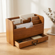 Wood Desk Organizer with Drawer – File Mail Sorter 3 Compartments Vintage Home Office