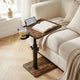 Sofa Side Table – Height Adjustable, 360° Rotating Tabletop, C-Shaped End Table for Bed or Couch