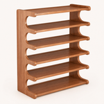 6 Tier Wooden Shoe Rack – Bamboo Entryway Organizer Shelf Space Saving Storage