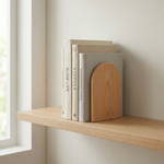 Wooden Book Shelf Bookend – Minimalist Solid Wood Support for Books & Shelf Organisation