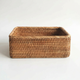 Handwoven Rattan Basket Organizer – Storage Tray for Cosmetics, Toiletries, Countertops & Dining Table