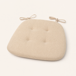 Linen Chair Cushion – Tufted Tie-On Seat Pad for Dining Chairs, Breathable