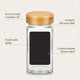 Glass Spice Jar Set with Wooden Bamboo & Rosewood Lids – 120ml with Labels, Kitchen Organisation