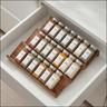 4 Tier Spice Rack Organizer for Drawer – Natural Acacia Wood Cabinet Storage Tray