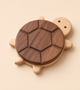 Turtle Wood Coaster – Black Walnut Drink Mat Table Protector Desk Decor Gift