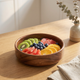 Walnut Wood Bowl – Natural Wooden Salad and Fruit Serving Basin, Minimalist Dining Room Tableware