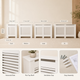 Modern Radiator Cover with Shelf – White Slatted MDF Heater Cabinet Living Room Decor