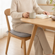 Linen Chair Cushion – Tufted Tie-On Seat Pad for Dining Chairs, Breathable