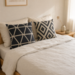 Geometric Throw Pillow Cover – Linen Cotton Cushion Cover for Sofa Bed or Chair