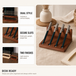 Wooden Pen Stand Desk Organizer – Minimalist Office Storage for Pens and Stylus