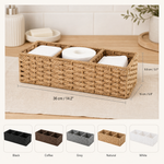 Woven Storage Basket – Toilet Tank Organizer, Bathroom Countertop Tray