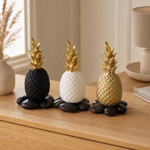 Pineapple Sculpture – Gold Crown Resin Decor for Coffee Table and Living Room