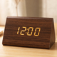 Wood LED Digital Alarm Clock – Triangle Desk Clock, Voice Activated, USB Powered