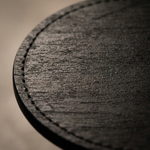 Wood Grain Leather Coasters – Stackable Round Set of 6 with Holder for Coffee Table