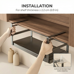 Under Cabinet Shelf Organizer - Hanging Stainless Steel Expandable Spice Rack