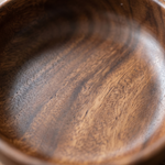 Walnut Wood Bowl – Natural Wooden Salad and Fruit Serving Basin, Minimalist Dining Room Tableware