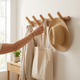 Wood Peg Hook Rail – 5 Hook Wall Mounted Coat Rack Entryway Hallway Organizer