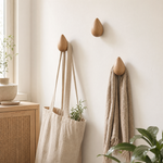 Wooden Drop Wall Hook – Minimalist Wood Wall Hanger for Entryway, Hallway, Bathroom