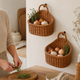 Woven Rattan Wall Basket – Hanging Fruit Storage for Kitchen Garden Home Decor