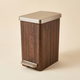 Narrow Wood Grain Trash Can – Step Pedal Lid, Slim Space Saving Bin for Home Office