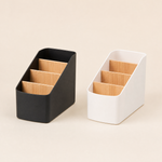Desktop Storage Box with Bamboo Dividers – Desk Organizer for Remote Pens Cards