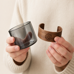 Glass Tea Cup with Walnut Wood Sleeve – Borosilicate Heat Resistant Coffee Mug