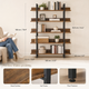 Standing Bookshelf 5 Tier – Industrial Metal Frame, Open Storage Rack for Living Room