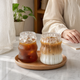 Wavy Glass Tumbler Set – Borosilicate Coffee Cup Iced Drink Home Bar Decor