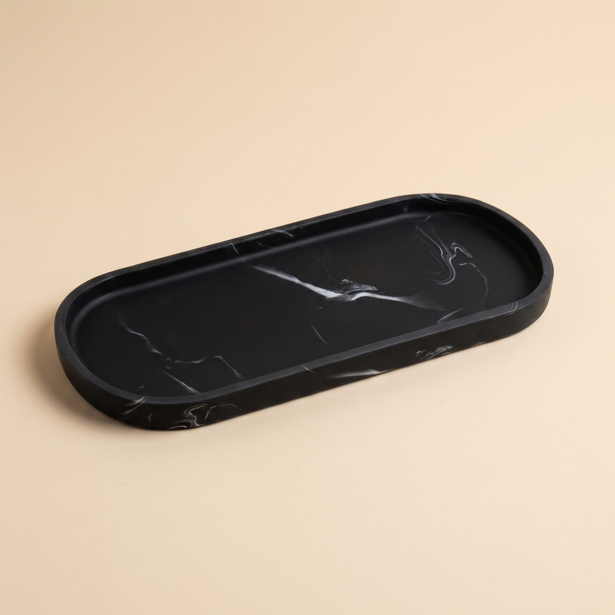 Oval Soap Tray – Silicone Bathroom Counter Organizer, Kitchen Sink Tray, Waterproof Vanity Holder