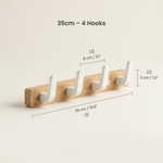 Wooden Wall Hook Rack – Black Walnut Coat Hanger Entryway Towel Bar Bathroom Bedroom Organizer