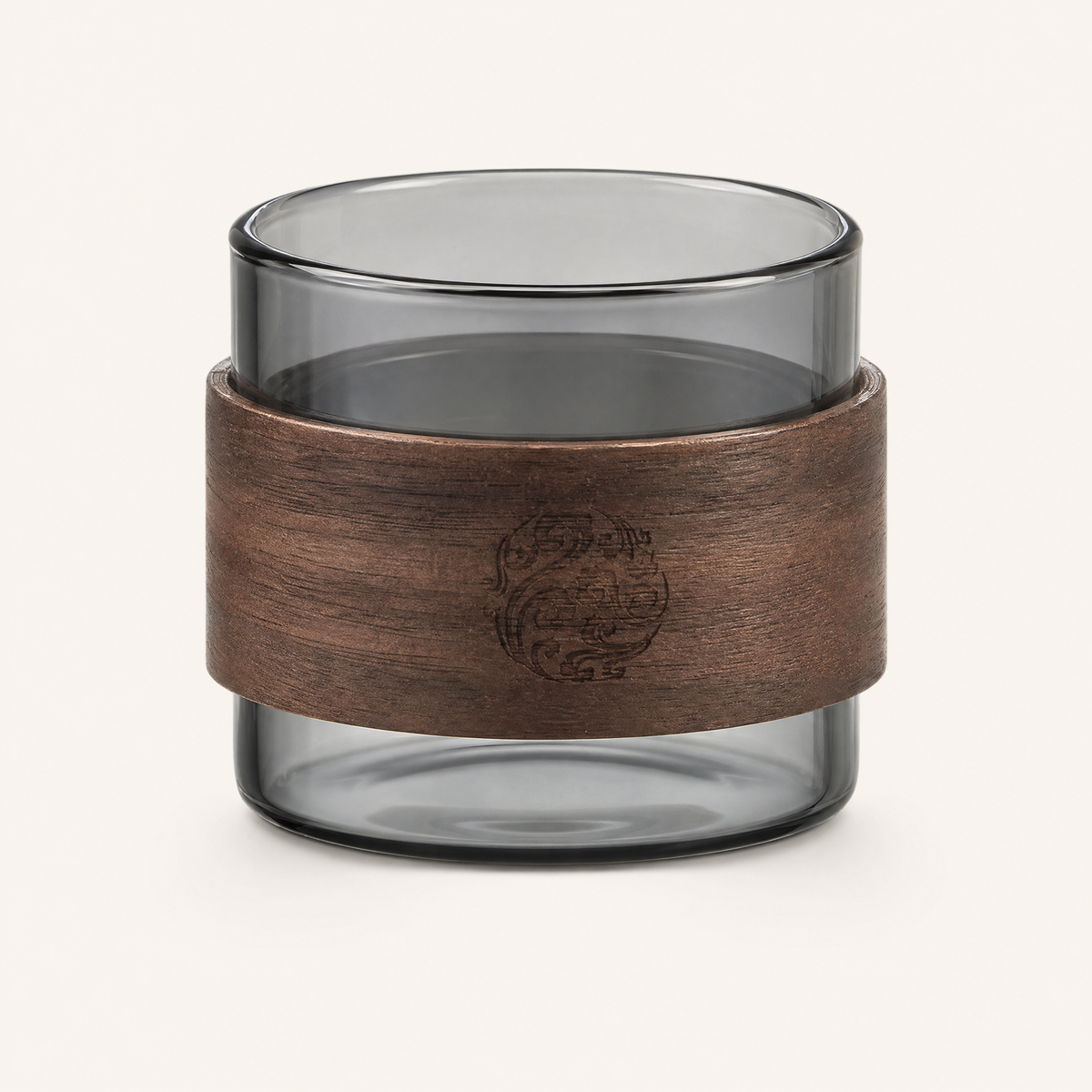 Glass Tea Cup with Walnut Wood Sleeve – Borosilicate Heat Resistant Coffee Mug